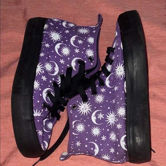 Hot Topic Purple and Black Celestial Sneakers - Picture 2 of 3